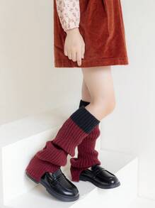 1 Cặp quần tất giữ ấm chân JK Crew phong cách mùa thu/đông cho bé gái, mở phía trước nhiều màu, dành cho trẻ em - Đỏ - Xem 4