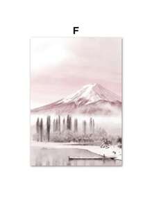 1PC Pink Christmas Winter Snow Santa Chalet Wall Art Canvas Painting Nordic Posters And Prints Wall Pictures For Bedroom Home Decor No Frame Christmas Decorations Room Decor - Multicolor - View 37