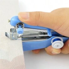 1PC Blue Color Hand Sewing Machine Portable Mini Needlework Cordless Hand-Held Clothes Useful Handwork Sewing Tools For Daily Use - Blue - View 4
