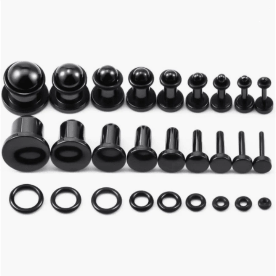 2pcs 14G00G Ear Stretching Kit Single Flat Top Gauges Plugs Surgical