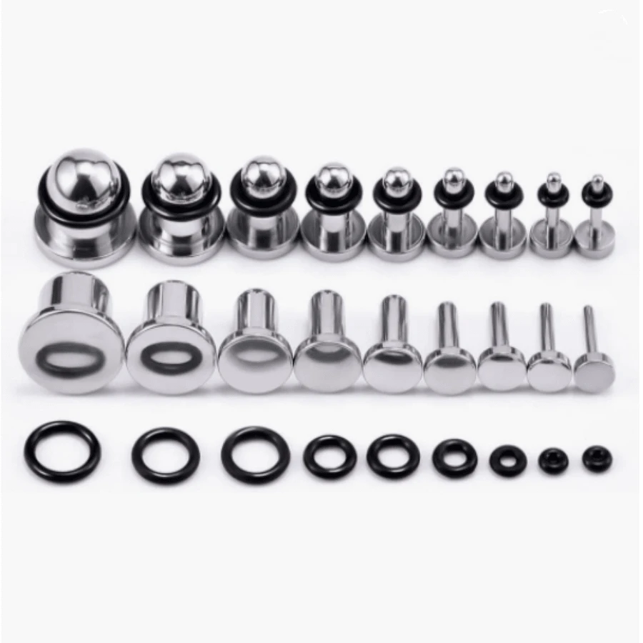 2pcs 14G00G Ear Stretching Kit Single Flat Top Gauges Plugs Surgical
