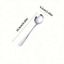 Zestaw 6 łyżek do zupy ze stali nierdzewnej do użytku domowego - pogrubione okrągłe łyżki do serwowania zup i sosów - eleganckie przybory kuchenne