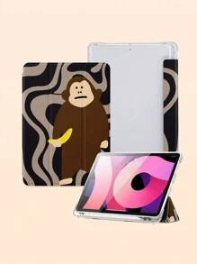 1 件条纹可爱猴子图案平板平板电脑保护壳，兼容 iPad 10.2 英寸、iPad Pro 11 2021/2020/10th Gen、iPad Mini 4/5/6、Galaxy Tab A8 10.5 英寸 2022、Matepad 10.4/Tab，带笔槽，防摔，平板电脑支架保护壳，支持自动睡眠/唤醒 - 彩色 - 查看 5