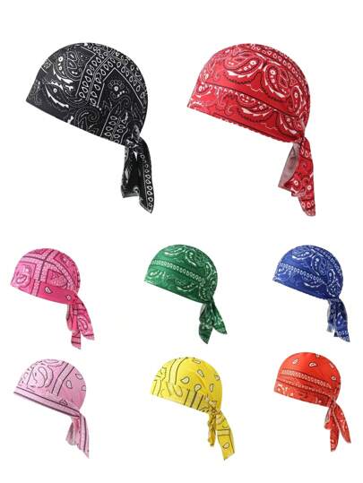 1pc Unisex Paisley Pattern Pirate Hat With Elastic Band Back, Flexible Fabric Material For Casual Wear Pirate Hat Pirate Costume