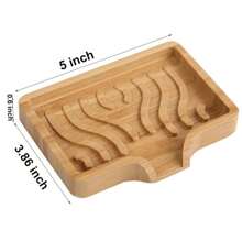 1 khay đựng xà phòng tre, khay đựng xà phòng bằng gỗ cho phòng tắm, khách sạn, trang trí nhà cửa, làm khô mặt bàn, khay tắm - Màu Khaki - Xem 8