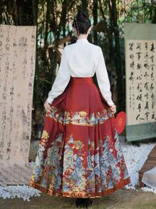 Spring Simple Vintage Chinese Style Embroidery Modern Improved For Chinese Wedding, Chinese New Year, Daily, Street, Commuting, Home And Other Occasions To Wear Hanfu Tops - White - View 8