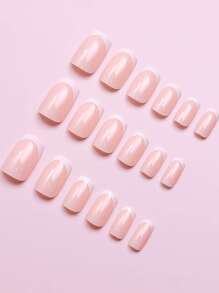 120 Stück Vollabdeckung quadratische weiße Spitzen Französische Maniküre Nagel Aufkleber Aufklebe-Nägel Nagelzubehör