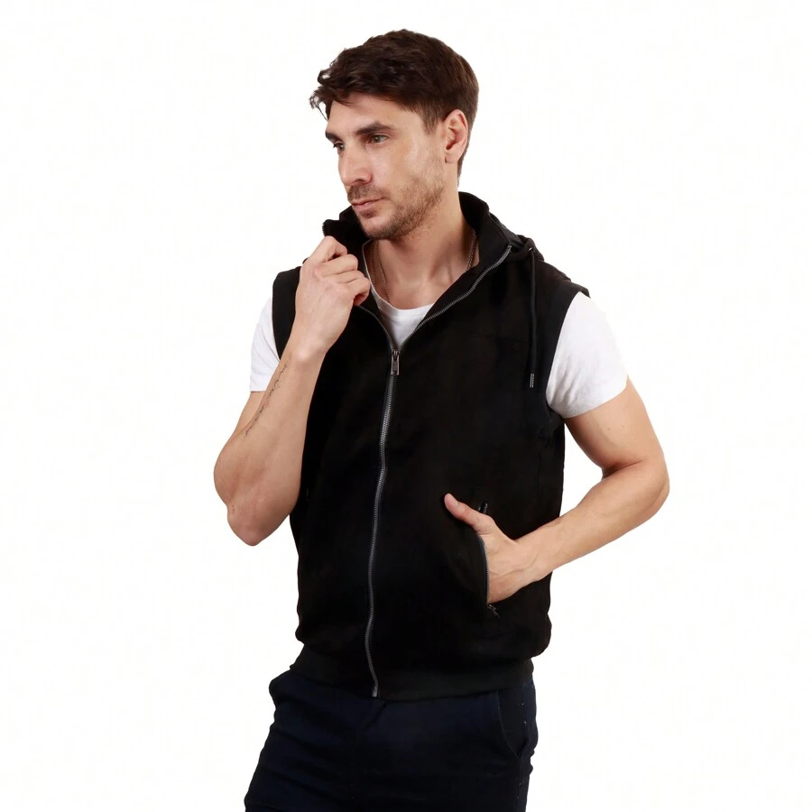 Chaleco Para Hombre Tipo Con Gorro Desmontable