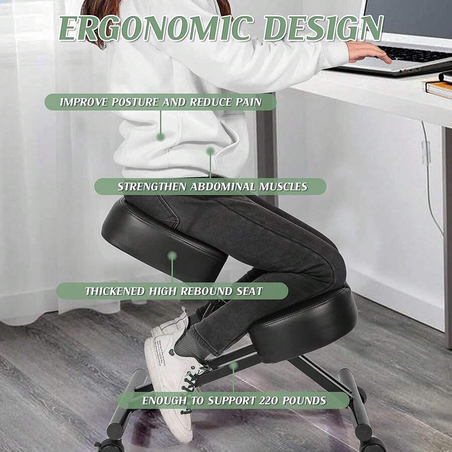 Comfortable Kneeling Chair With Thick Cushion For Posture Support And