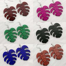 1 Cặp Hoa tai hình lá, Trang sức Acrylic phong cách Bohemian, Hoa tai thời trang ngày lễ - Nhiều màu - Xem 1