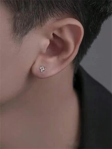 2 pezzi Orecchini a perno in argento sterling 925 con esagramma e decorazione in zirconia cubica, anello regolabile, adatto per uso quotidiano da donna