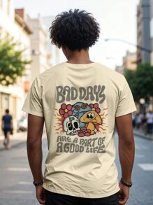 Shirt T-Shirt Mushroom Skull Hippie Fashion Bad Days Ref 2137 VEST NERD - Màu Khaki - Xem 4