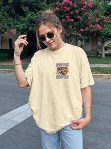 Shirt T-Shirt Mushroom Skull Hippie Fashion Bad Days Ref 2137 VEST NERD - Màu Khaki - Xem 5