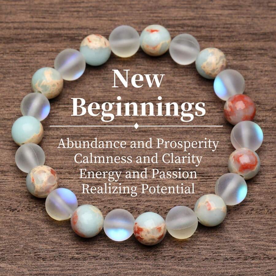 1pc Handmade Natural Stone Beaded Bracelet, Suitable For Everyday Wear