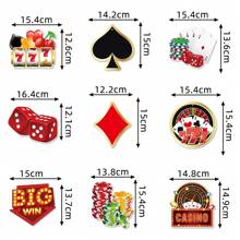 12pcs Gambling Theme Party Hanging Decorations, Swirl Spiral Poker Chips, DIY Required, Home Decor, Room Decor, Wall Decor Gifts Birthday Graduation