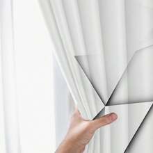 2 chiếc, Rèm cửa trong mờ in họa tiết Argyle ba chiều màu xám và trắng, rèm cửa trang trí nhiều cảnh bằng polyester dạng thanh treo cho phòng khách, phòng chơi game, phòng ngủ, đồ dùng trang trí nhà cửa, đồ dùng cho tiệc - Nhiều màu - Xem 5