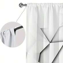 2 chiếc, Rèm cửa trong mờ in họa tiết Argyle ba chiều màu xám và trắng, rèm cửa trang trí nhiều cảnh bằng polyester dạng thanh treo cho phòng khách, phòng chơi game, phòng ngủ, đồ dùng trang trí nhà cửa, đồ dùng cho tiệc - Nhiều màu - Xem 6