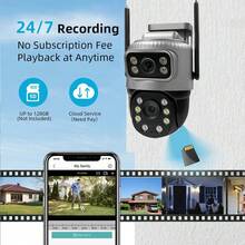 SWVW Camera an ninh PTZ WiFi có dây 2K 4MP ống kính kép (2x2MP) ngoài trời với góc siêu rộng, Camera 360 độ cắm điện 2,4 GHz, Phát hiện người/xe, Còi báo động, Tầm nhìn ban đêm màu, 2,4GWIFI Camera an ninh gia đình trong nhà và ngoài trời, Camera WIFI không dây, Camera IP, Camera PTZ, Camera vòng, Không có Camera giám sát, Camera CCTV, Camera thú cưng, Camera giám sát IP PTZ ngoài trời trong nhà thông minh - Phích cắm loại C của EU (220-240V) - Xem 9