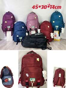 Women Large Capacity Computer Backpack School Bag For High School Students - 粉色 - 查看 5