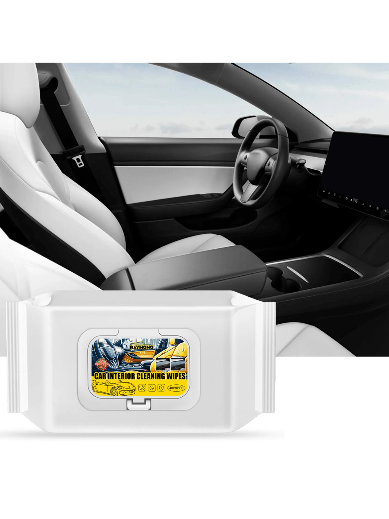 Interior Cleaning Wet Wipes, Car Quick Decontamination Refurbishing