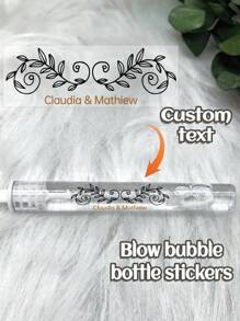 45 件定制气泡管贴纸，个性化婚宴贴纸，定制名称和日期贴纸，带透明金箔气泡标签 - 设计您自己的气泡管贴纸以匹配婚礼主题，由 PVC 材料制成，为您的装饰增添优雅气息。非常适合婚礼礼物、招待会和派对礼物，为您的婚礼宾客打造独特的礼物和装饰品 - 彩色 - 查看 14