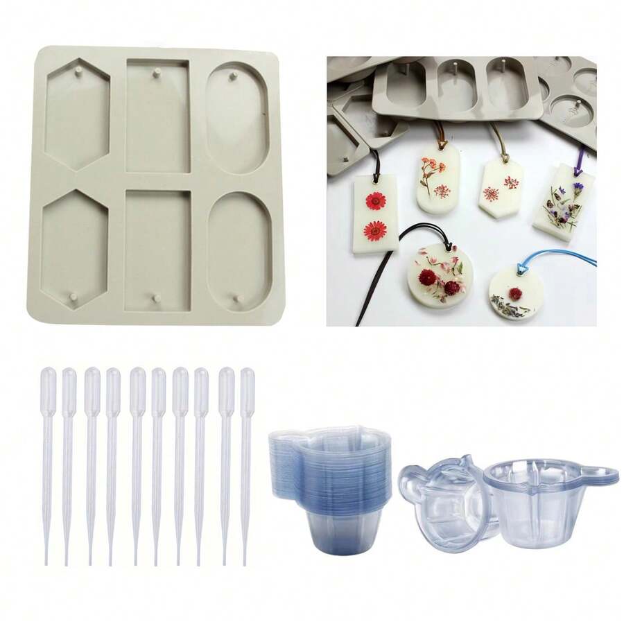 1 Bộ 6 Khuôn Sáp, 2 Hình Chữ Nhật, 2 Hình Bầu Dục, 2 Hình Kim Cương Khuôn Silicon Làm Xà Phòng Thủ Công Tự Làm, Nến, Đồ Thủ Công Thạch Cao - Nhiều màu - Xem 1
