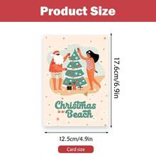 1 张带信封的趣味卡通圣诞贺卡 - “两个人装饰圣诞树” - 适合家人和朋友的纸质贺卡 - 适合所有圣诞节场合 - 独特的圣诞祝福 - 彩色 - 查看 2