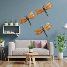 Dragonfly Wall Art Decoration Modern Vintage Sculptures For Living Room Bedroom Office Yard Garden Ornament - 橘色 - 查看 6