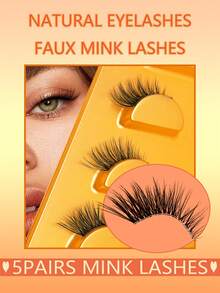 5 对半猫眼睫毛自然长而柔软睫毛透明带仿貂皮睫毛延长化妆 - 自然纖長款 - 查看 5