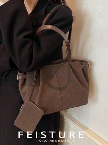 Bolso de hombro acolchado con cadena y parche con letra, perfecto para adolescentes, mujeres, estudiantes universitarios, principiantes y trabajadores de cuello blanco, ideal para la oficina, el trabajo, los negocios, el transporte, el mejor bolso de trabajo para mujeres, bolso de trabajo de para mujeres, ideal para la elegancia cotidiana y ocasiones especiales