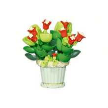 花卉盆栽拼装拼插积木玩具，花卉积木植物创意礼物，桌面摆件，情人节生日礼物圣诞礼物 - 彩色 - 查看 22