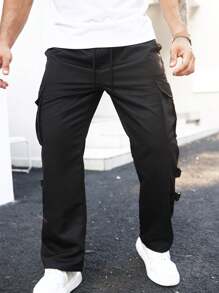 Pantalon casual pour hommes avec poche avant attachée, ourlet à cordon minimaliste
