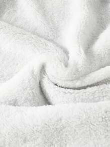 1 件新生儿兔耳朵双层毛绒襁褓毯爱心情人节 - 灰色 - 查看 6