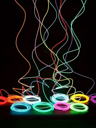 1 Piece, 9.84 Ft /3 M Vibrant Neon Rope Light - Holiday Decor Lighting, Bedroom Decor - Battery Powered, Stroboscopic, Electrically Generated Light With Cool Gadgets