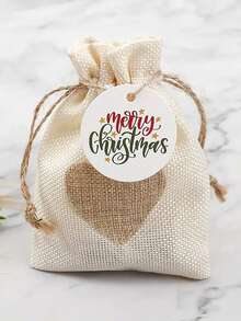 100 piezas/Set Etiquetas de regalo de Navidad, Etiquetas Feliz Navidad, Etiquetas de papel para empaquetar regalos de oficina, Regalos navideños y pequeños regalos para fiestas, Día de San Valentín