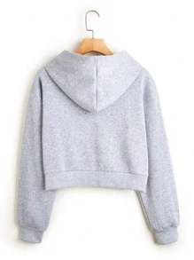Cropped Sweatshirt Comfortable Quality - Grey - View 2