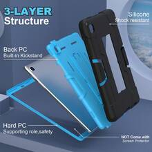 保护壳适用于 Galaxy Tab A7lite 8.7 英寸，混合防震坚固防摔外壳带支架，适用于 Galaxy Tab A 8.0/A 8.4 (2020)/Tab A9 8.7 英寸 (2023) - 彩色 - 查看 3