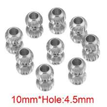 10 piezas de espaciadores redondos con textura de media luna de acero inoxidable 304 chapados en oro de 18k, cuentas colgantes para hacer joyas, accesorios para hacer pulseras y collares