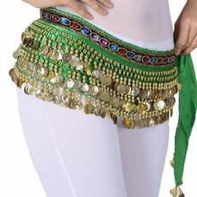 Outfits Belly Dance Glitter Sequins Tassel Skirts, Fashionable Dancing Waist Belt Skirts For Bellydance - Multicolor - View 14
