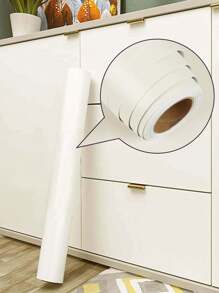 1m/3m 白色 PVC 防水自粘墙纸、DIY 橱柜门家具翻新贴纸、桌面覆盖物 - 米色 - 查看 6