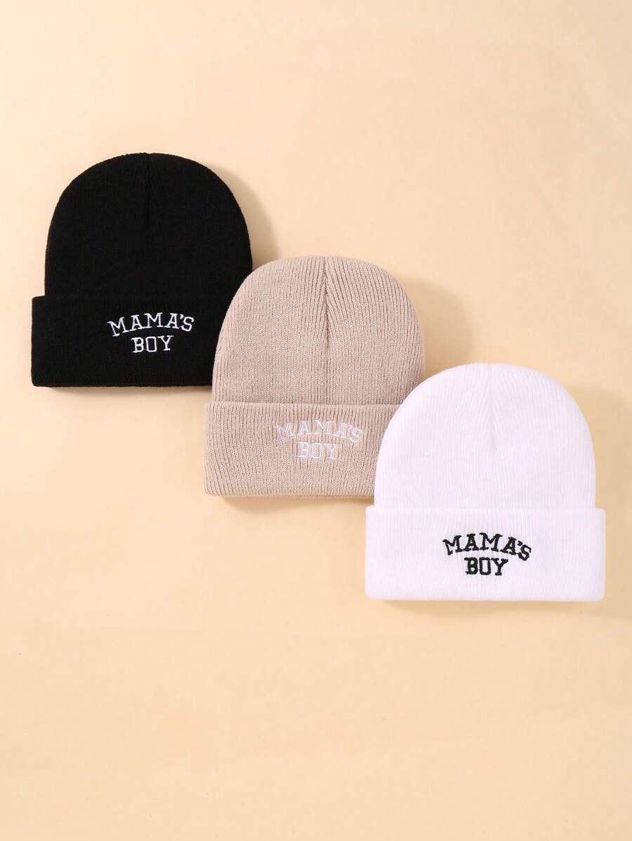 3-Piece Solid Color Children's Knitted Hat Combination Suitable For Keeping Warm In Winter, Baby Winter Hat - Multicolor - View 1