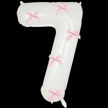 40" roze strikdecoratie witte cijfers folie ballonnen 0-9, roze strikdecoratie, geschikt voor verjaardagsfeestjes, Valentijnsdag, jubileum, bruiloft, Kerstmis, nieuwjaarsdecoratie