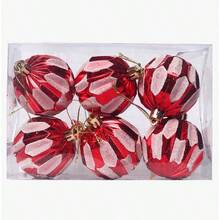 1 套手工制作的塑料不对称形状彩绘圣诞饰品、圣诞树装饰、圣诞派对用品 - 紅色 - 查看 1