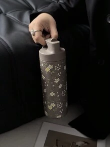 1 件 550ml/18.6oz 白色雏菊真空隔热水瓶、保温杯、翻盖吸管、旅行和户外、健身、平底、汽车杯、四季饮具、返校节礼物 - 彩色 - 查看 7