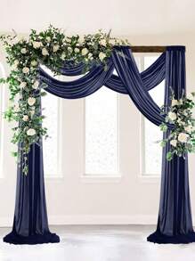1 tấm rèm voan màu xanh hải quân, trang trí đám cưới mộc mạc tự làm, rèm voan treo, trang trí tiệc sinh nhật, rèm voan mềm mại nhiều kích cỡ, đồ dùng tiệc cưới, trang trí nhà cửa, dễ treo, đa năng cho trong nhà/ngoài trời và sân hiên. - màu xanh hải quân - Xem 2