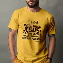 Evangelical Fashion T-Shirt Jesus Mineiro - Unisex - 100% Cotton - Yellow - View 5