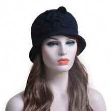 1 chiếc mũ len trùm đầu phong cách Gatsby dành cho nữ 100% len đan kiểu xô Cloche mùa đông - mũ lưu vực - Xem 2