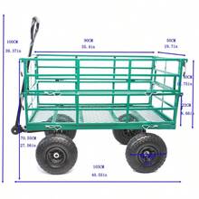 Wagon Cart Garden Cart Trucks Make It Easier To Transport Firewood - Xanh như hình - Xem 9