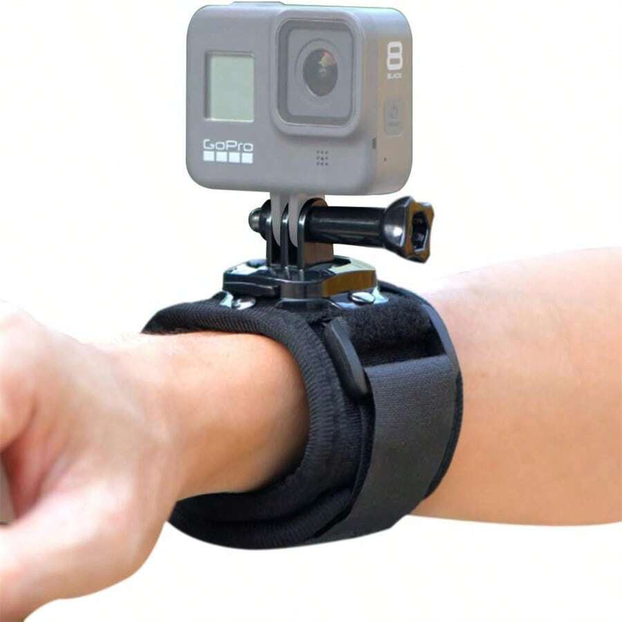 360 度旋转臂安装带腕带支架兼容 Gopro Hero 10 Black、Hero 9/8/7/6/5 Black、腕带支架自行车支架
