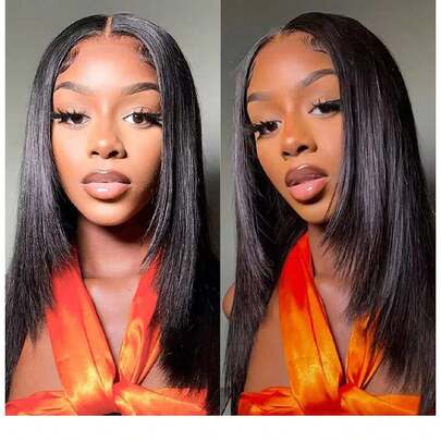 ISEE HAIR Wear Go 6*4 HD Lace Glueless Straight Layered Cut Lace Closure Wigs Pre-Bleached Wigs Natural Color 180% Density 18-22 Inch Pre-Plucked & Pre-Cut Natural Hairline Top Quality For Women